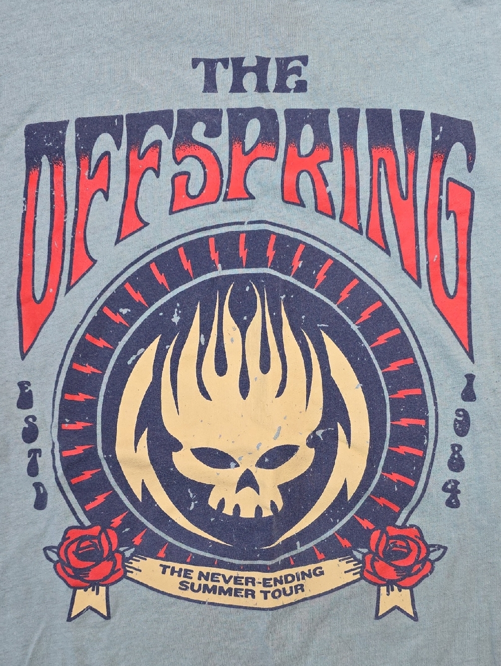 The Offspring 'The Never Ending Summer Tour' Offical Band Merch Tee Shirt Sz XXL